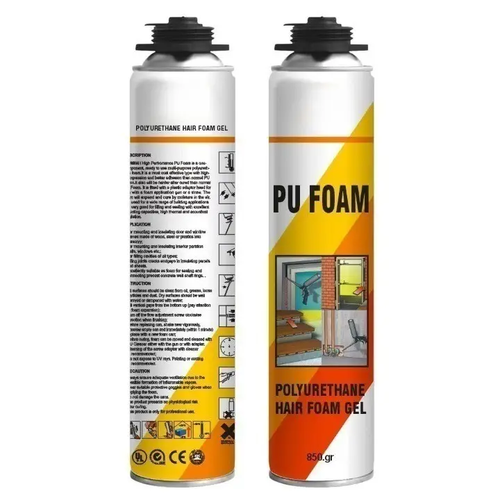 Polyurethaan Lijm Voor Rebond Schuim Maken Expansie Pu Polyurethaan Schuim Lijm 750Ml Pu Schuim Spray Black