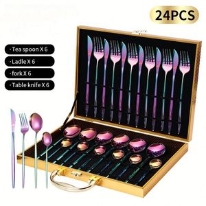 Juego <span class=keywords><strong>de</strong></span> Cubiertos <span class=keywords><strong>de</strong></span> Acero Inoxidable, <span class=keywords><strong>Portugal</strong></span>, Juego <span class=keywords><strong>de</strong></span> 24 Piezas, Juego <span class=keywords><strong>de</strong></span> Cubiertos para el Hogar en Caja <span class=keywords><strong>de</strong></span> Regalo - Product Image 4