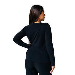 Vente en gros de hauts en jersey à manches longues pour femmes, 95% coton, 5% lycra, confortable, respirant, taille XL (44-54) pour l'automne - Product Image 2