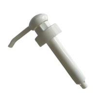 Distributeur de lotion à pompe à long bec en plastique blanc, tête de pompe de qualité alimentaire à filetage côtelé 38/410 pour sirop, sauce, savon liquide