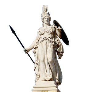 Statuette en pierre <span class=keywords><strong>de</strong></span> marbre blanc naturelle, Sculpture <span class=keywords><strong>de</strong></span> <span class=keywords><strong>la</strong></span> déesse <span class=keywords><strong>de</strong></span> <span class=keywords><strong>la</strong></span> <span class=keywords><strong>guerre</strong></span>, accessoire d'extérieur sculpté à <span class=keywords><strong>la</strong></span> main, pour décoration, vente directe d'usine - Product Image 1