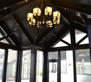 Conservatoire victorien pignon incurvé personnalisé cadre en aluminium 8x8 patio véranda aux <span class=keywords><strong>prix</strong></span> français - Product Image 5