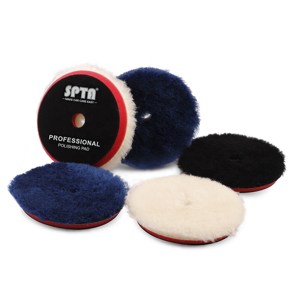 5 дюймов скошенный край 100% Для Полировки Автомобиля тампоном, подушка для полировки автомобиля с подробным описанием с застежкой-липучкой для полировочных машин