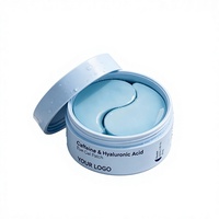 Masque Gel Hydratant Vegan pour les Yeux avec Vitamine C, Niacinamide, Aloe Vera, Acide Hyaluronique - Hydratant, Éclaircissant, Raffermissant pour Peaux Sèches