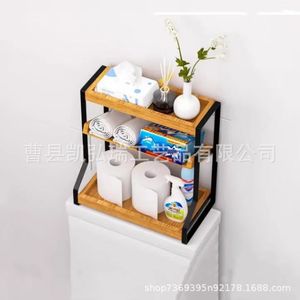 Simple multi-tiered <b>desktop</b> <b>shelf</b> for kitchen spice organization, combining iron and wood, and a bathroom toiletries storage - Product Image 3