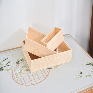 Venta directa de fábrica de cajas de almacenamiento cuadradas de madera sin tapa, cajas para certificados de matrimonio y cajas de almacenamiento de madera maciza. - Product Image 3