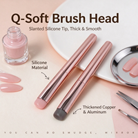 Pena Stempel Kuku Silikon Bulat untuk Seni Kuku Ombre Gradient Blooming, Bodi Logam, Tutup Anti Debu, Portabel, Mudah Digunakan