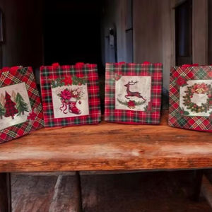 Custom Geometric Print Logo Nonwoven Medium Size Reusable Tote <b>Bags</b> for Shopping and Groceries - Product Image 1