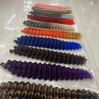 Extensions capillaires synthétiques Kanekalon de qualité supérieure, 24 pouces, ondulées profondes, 100g, pour tressage et crochet, vente en gros
