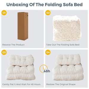 Sofá <span class=keywords><strong>Cama</strong></span> Plegable 3 en 1, Convertible, con Espuma Viscoelástica, Sillón Plegable para el <span class=keywords><strong>Suelo</strong></span>, Reposacabezas, Almohada, Chaise Longue Moderna - Product Image 6