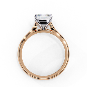 Magnifique bague en or rose sertie de diamants pour femme, classique, élégante, à porter au quotidien, bijoux légers, finition brillante, design cadeau - Product Image 2