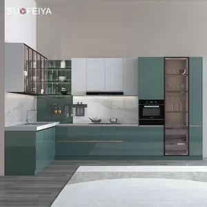 Suofeiya Full Complete Custom Lacquer Finish Kitchen Furniture Prefab Kitchen Cabinet for Wholesales