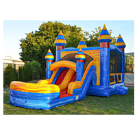 Château gonflable en PVC avec toboggan, capacité 600 kg, garantie 3 ans, usage commercial pour fêtes d'enfants
