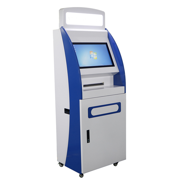 Multifunction Self Service Digital Badge Card A4 Laser Document Scan Printing Kiosk With Keyboard Face Recognition