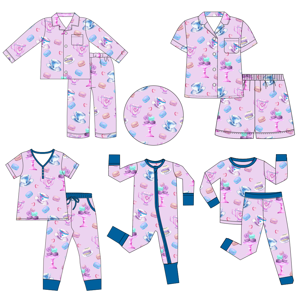 Spring Baby Clothes Custom Printed Baby Bamboo Viscose Pajamas Toddler Romper Wholesale Sleepwear Children Pajamas Set