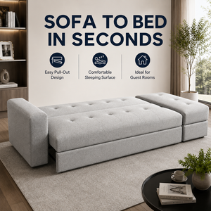 <span class=keywords><strong>Divano</strong></span> <span class=keywords><strong>Letto</strong></span> Convertibile Moderno di Lusso con Contenitore Nascosto, Pouf Trapuntato Salvaspazio, Rivestimento Morbido per Piccoli Spazi - Product Image 2
