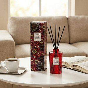 Diffuseur de parfum en verre conique rouge 300 ml Aikun, faible MOQ, réponse rapide, boutique de cadeaux OEM, avec boîte à motifs, pour salon - Product Image 1