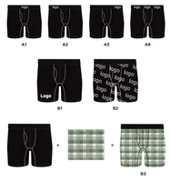 Boxers pour hommes en coton à carreaux, style tendance 2026, de haute qualité, respirants, avec ceinture jacquard, sous-vêtements, caleçons