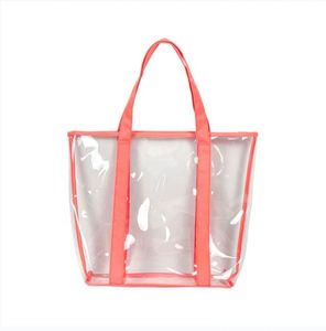 Sac fourre-tout en PVC transparent avec logo personnalisé, étanche, idéal pour la plage ou le shopping – Vente chaude - Product Image 4