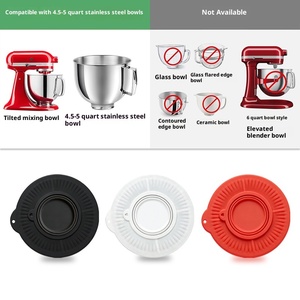 Couvercle de bol mélangeur en silicone avec protection anti-éclaboussures, design pliable, compatible avec la batteuse sur socle inclinable <span class=keywords><strong>KitchenAid</strong></span> 45-5 Quart - Product Image 3
