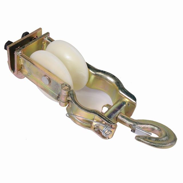 Single Cable Pulley with Hook Rope Roller with Sheave Hanging Cable Roller