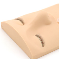Tête de mannequin en silicone plate pour la formation professionnelle aux extensions de cils, poupée mannequin pour cils avec paupières pour les débutants