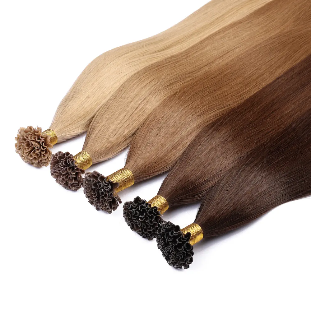 18 inç önceden bağlanmış u-ucu insan saçı postiş 100% Remy 1g boyalı rus saç Keratin uzantıları çin fabrika satış