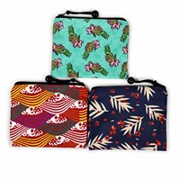 Pochette de toilette écologique personnalisée avec logo coloré, organiseur d'accessoires cosmétiques, sac en tissu imprimé en coton pour femmes