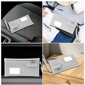 Sac ignifuge avec logo personnalisé, multifonctionnel, organiseur d'argent liquide, fermeture éclair, sécurité, sac de dépôt bancaire avec serrure à combinaison - Product Image 5