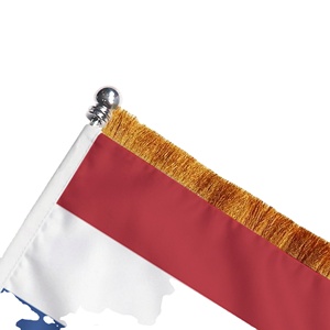 Bandera Pequeña de Francia con Flecos Dorados Elegantes y Base Plateada para el Día de la Bastilla, Conferencias Diplomáticas y Eventos - Product Image 3