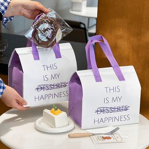 Sacs d'emballage pour gâteaux en aluminium écologique non tissé, qualité alimentaire, résistants à l'huile, taille/logo personnalisés pour la pâtisserie à emporter - Product Image 5
