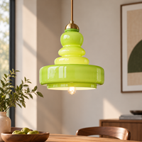 Luminaire suspendu en verre de style moderne du milieu du siècle, lampe de plafond vintage en fer pour salle à manger, restaurant, hôtel