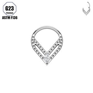 <span class=keywords><strong>Gaby</strong></span> New ASTM F136 G23 Titanio <span class=keywords><strong>V</strong></span> Anillos para la nariz Mujeres Daith Oreja perforada Nariz Diseño Piercing Titanio Septum Piercing Joyería - Product Image 5