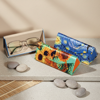 Étui à lunettes pliable unisexe en tissu, léger et portable, avec impression numérique personnalisée du logo, idéal pour la promotion et les cadeaux.