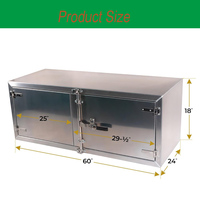 Caja de Herramientas para Camioneta, Caja de Herramientas de Aluminio Resistente para Remolque, 60" X 24" X 24", Gabinete para Herramientas