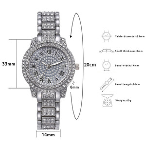Factory Direct Women's Quartz Watch Diamond <strong>Roman</strong> Pattern Shake Sound Live Explosion Cornucopia Stainless Steel Band Alloy Glass - Product Image 4