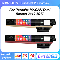 Radio Android Navihua para Porsche Macan 2010-2017 con Sistema de Entretenimiento para Copiloto, Navegación GPS, Unidad Principal Multimedia Actualizada