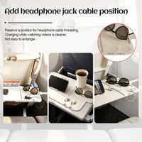 Plateau de Table d'Avion Personnalisé en Silicone avec Support de Téléphone Pliable et Trou de Passage pour Câble