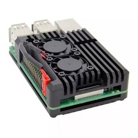Casing Pendingin Kipas Ganda Aluminium CNC untuk Raspberry Pi 5 /3B 2B, Penutup Penghilang Panas Logam