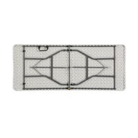 Table pliante portable en plastique HDPE blanc de 1,80 m, moderne, pour entrée de villa, mariage, pique-nique, rectangulaire, légère, empilable en deux