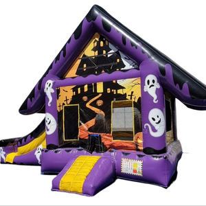 Emocionante y Aterrador Combo Inflable <span class=keywords><strong>de</strong></span> Trampolín y Tobogán, <span class=keywords><strong>Castillo</strong></span> Inflable para la Aventura <span class=keywords><strong>de</strong></span> los Niños en Halloween - Product Image 1