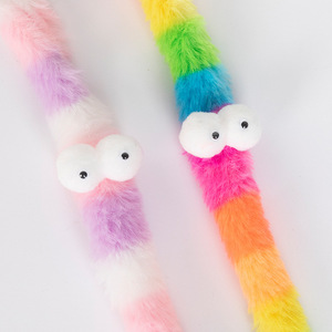 Varita de juguete para gatos, disponible al por mayor, hecha de terciopelo, serpiente arcoíris, tira larga de felpa colorida, juguete para gatos, juguete para mascotas. - Product Image 2
