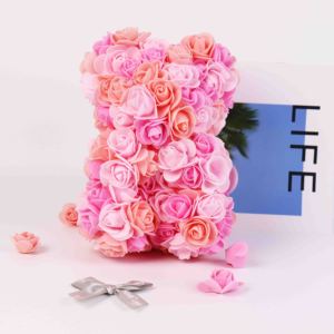 Vendita calda all'ingrosso 21 CM carino artificiale <span class=keywords><strong>romantico</strong></span> miglior regalo fiore PE schiuma rosa orsacchiotto rosa orso per san valentino Navida - Product Image 4