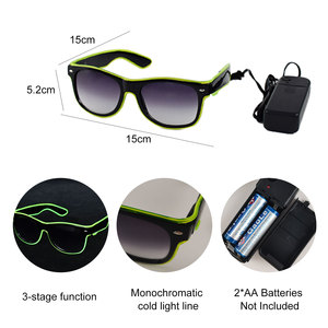 Gafas de Sol Cuadradas con Cable EL Portátiles para Fanáticos del Fútbol, <span class=keywords><strong>Zona</strong></span> de Aficionados, Regreso a Clases, Graduación, Boda, Cumpleaños, Ramadán, Decoración Patriótica - Product Image 6