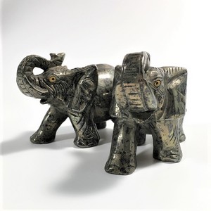 Nature pierre <span class=keywords><strong>cristal</strong></span> 4 pouces <span class=keywords><strong>pyrite</strong></span> éléphant figurines ornements statue - Product Image 2