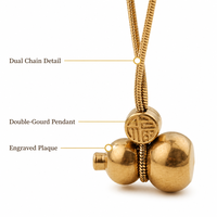 Collier en acier inoxydable plaqué or 18 carats hypoallergénique, motif gourde porte-bonheur, pour filles, accessoires simples et décontractés pour le quotidien