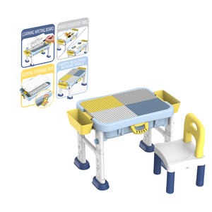 โต๊ะบล็อกตัวต่อของเล่นเพื่อการเรียนรู้สำหรับเด็กโต๊ะวาดรูปอเนกประสงค์แบบปรับได้ - Product Image 2