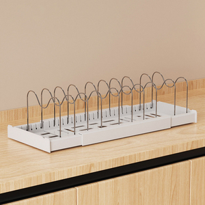 Organizer <span class=keywords><strong>pentole</strong></span> e padelle sotto il coperchio dell'armadio porta-vaso espandibile Organizer Rack con 10 scomparti regolabili per armadio - Product Image 3
