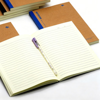 Carnet d'exercices personnalisé en gros, format B5 A5, couverture souple en kraft, bloc-notes de bureau simple, lignage horizontal pour étudiants