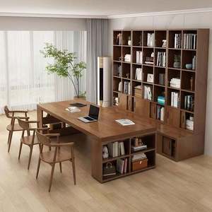 Luxury American Classic Cherry <b>Solid</b> <b>Wood</b> <b>Bookcase</b> Adjustable Home Office Library Bookshelf - Product Image 2